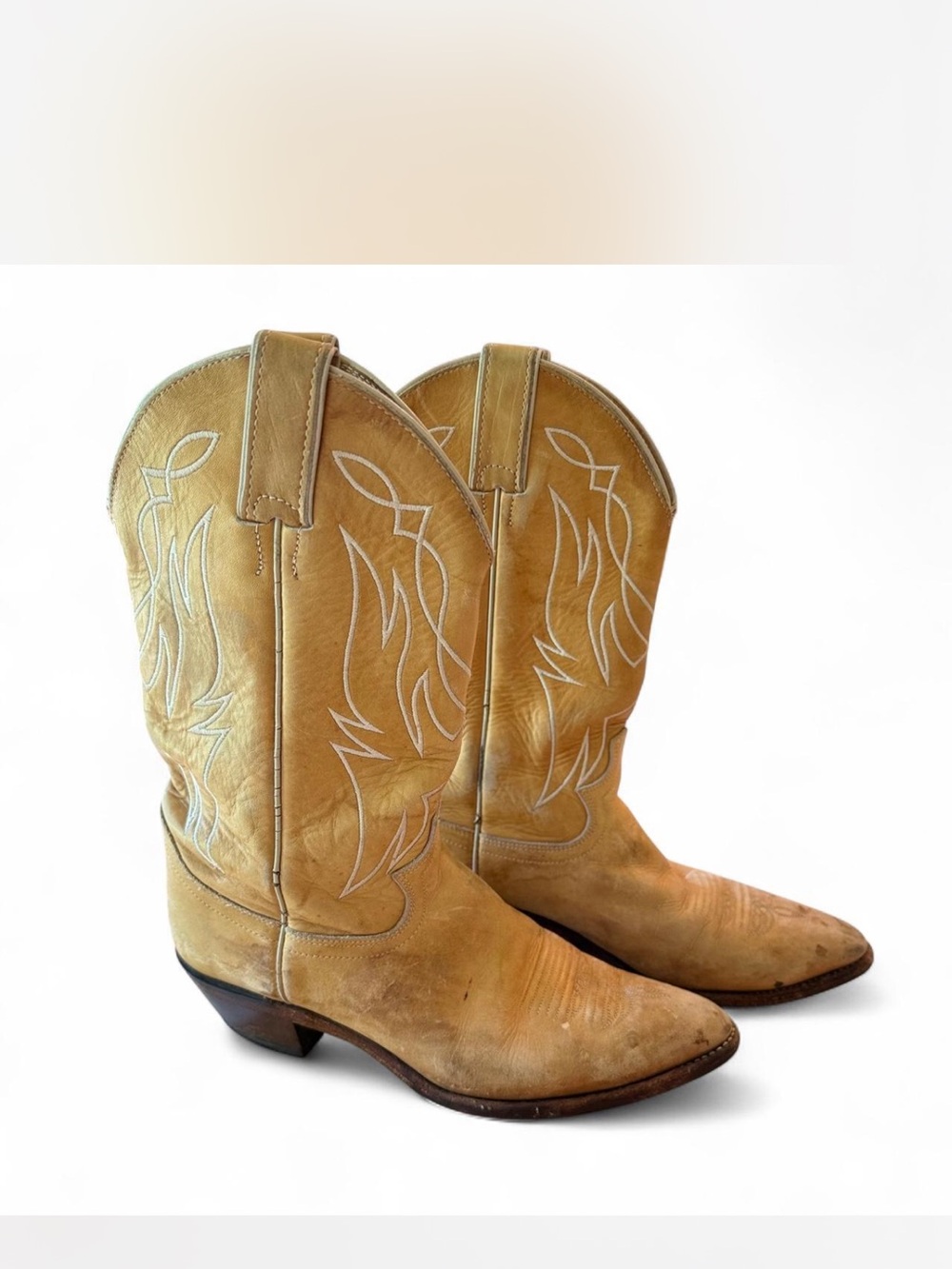 Justin Boots Light Brown Leather Western Lace-Up Boots